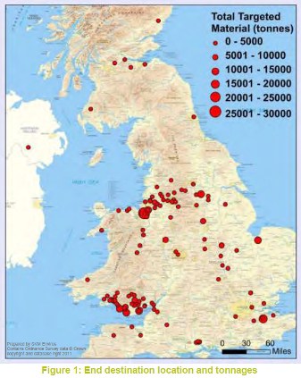 The report shows that much of Wales waste is reprocessed in North West England and South Wales